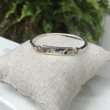 Engrave-able Sterling Silver Bangle Bracelet for Child. Perfect for child’s monogram, name, or birthdate.