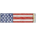 Long match box with vintage American flag artwork.