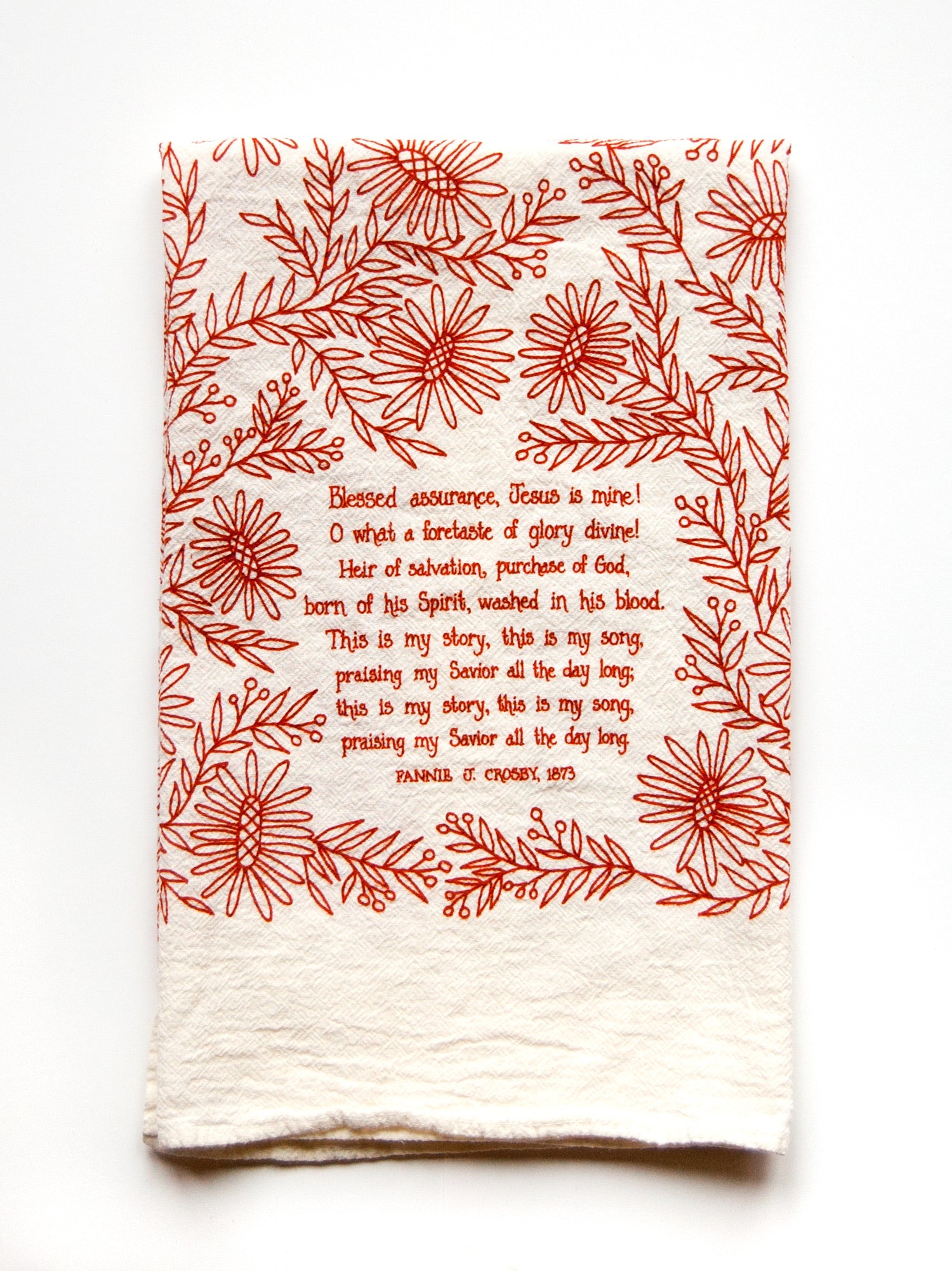Hymnal towel - Floral burnt orange print