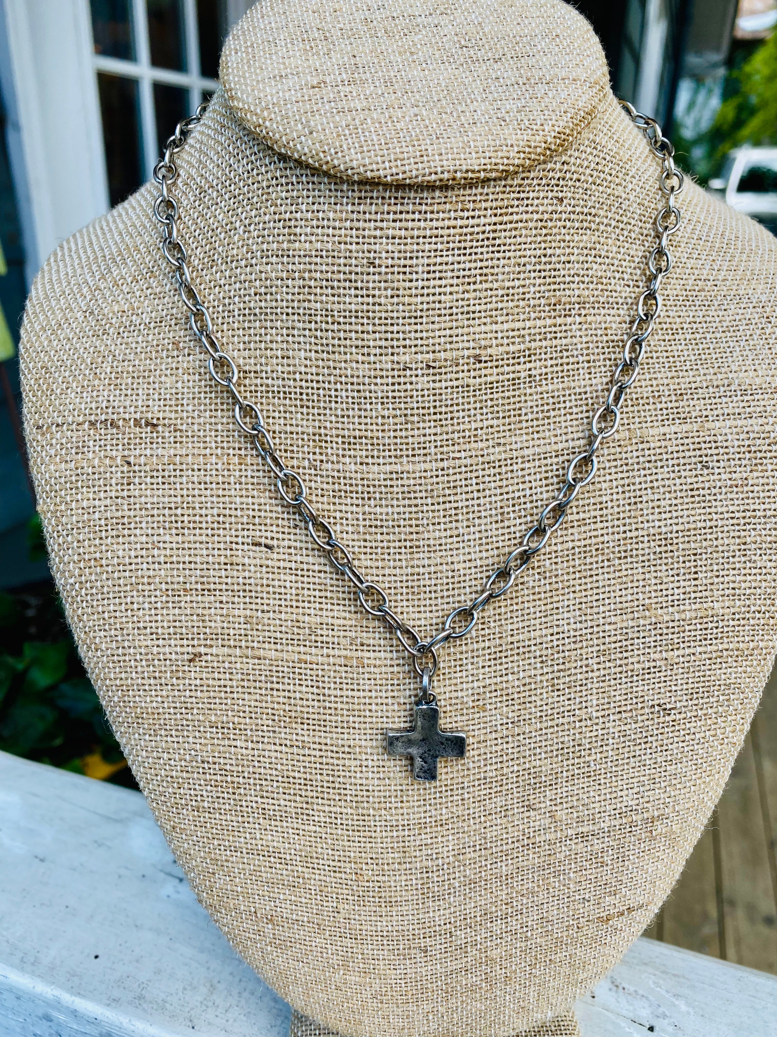 Chain Link Cross Necklace