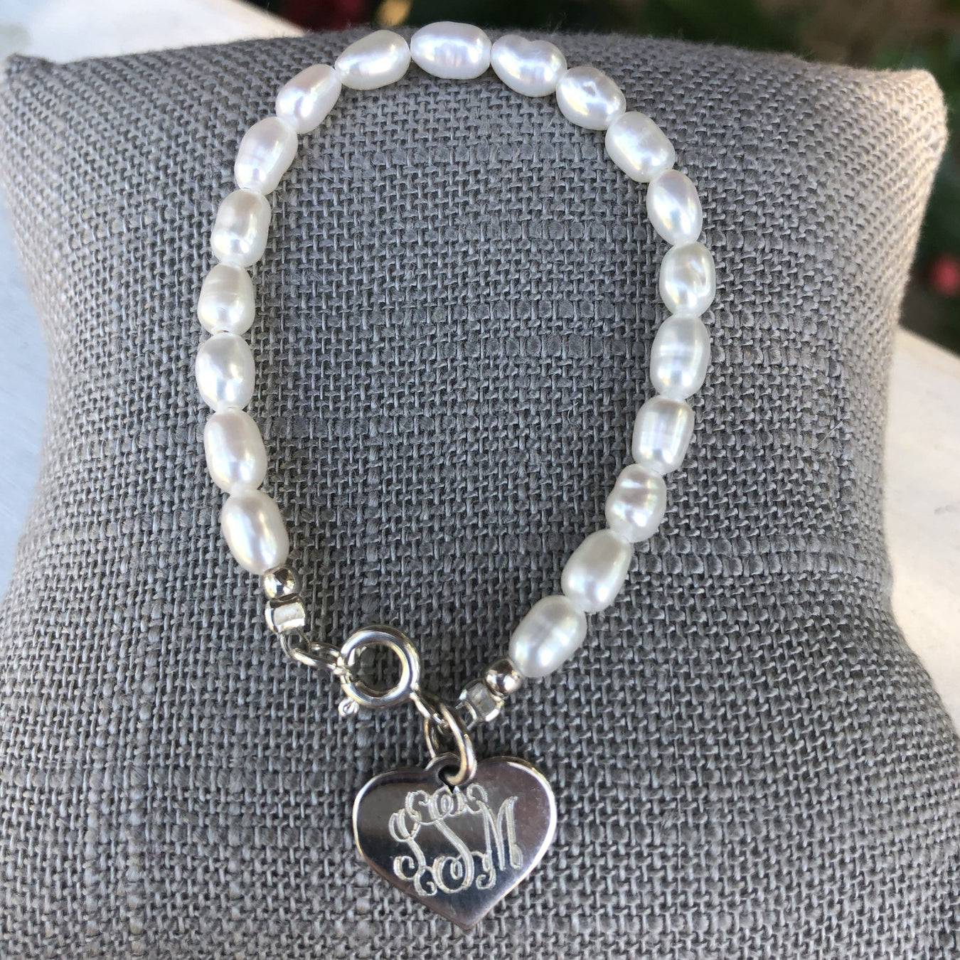 4.5” - (Newborn to 6 mos) White Beaded Pearl - without Charm