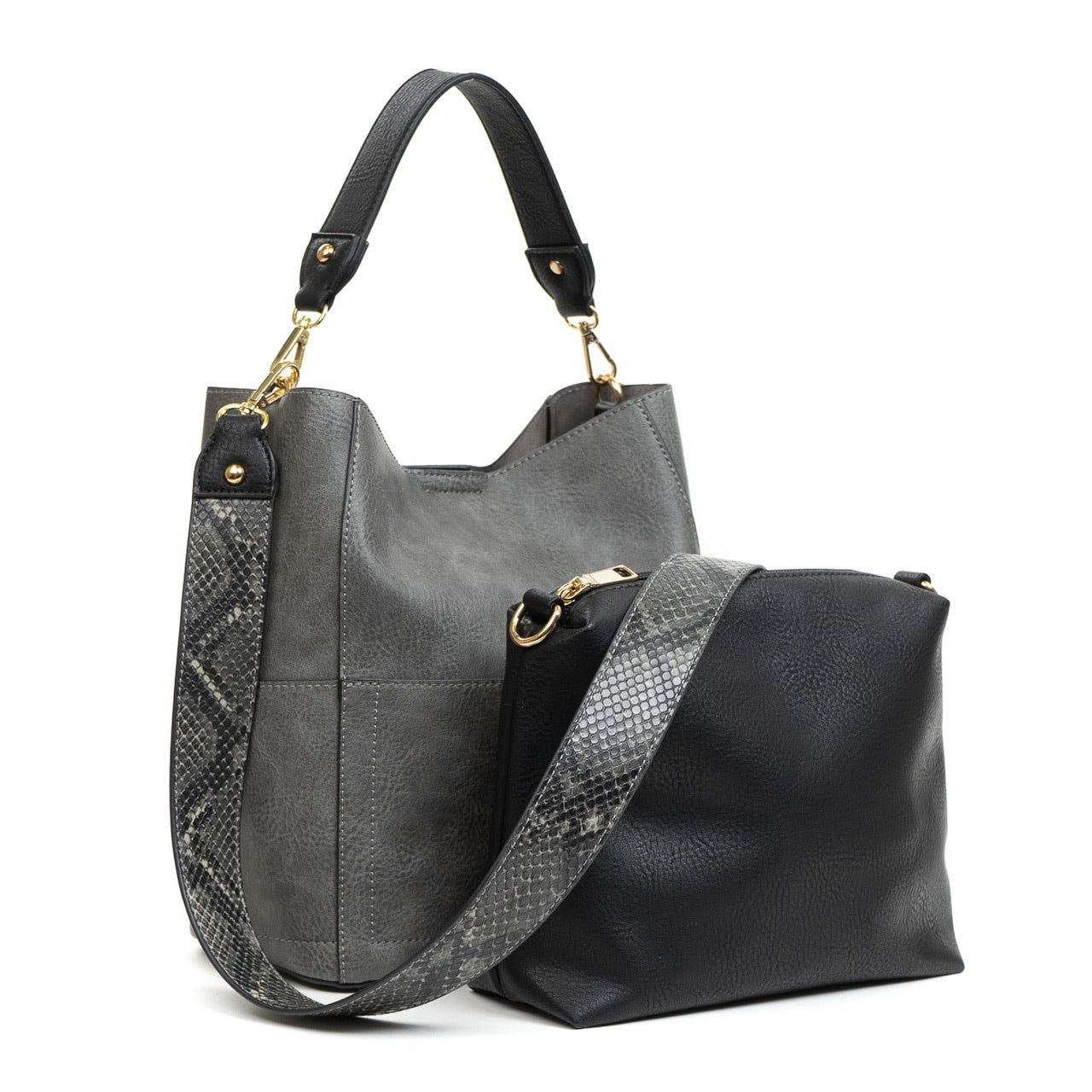 Bucket Bag with Accent Purse