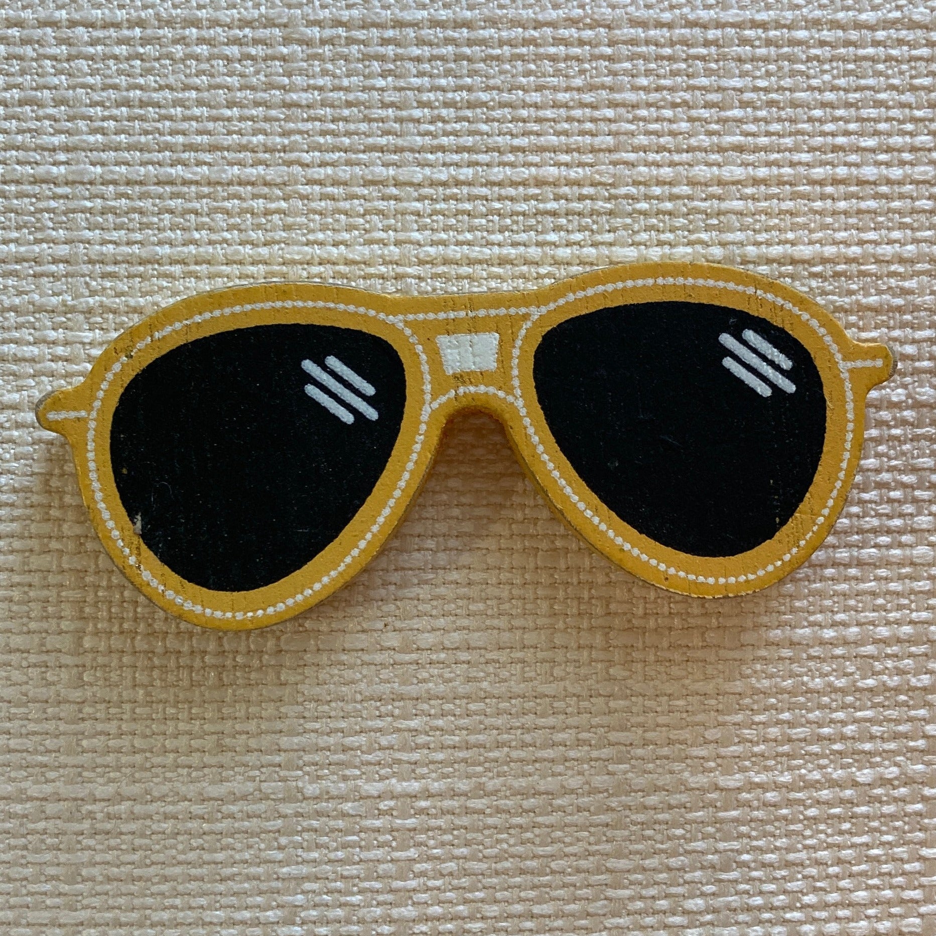 Yellow Sunglasses Adams & Co Wooden Tile for Letterboard