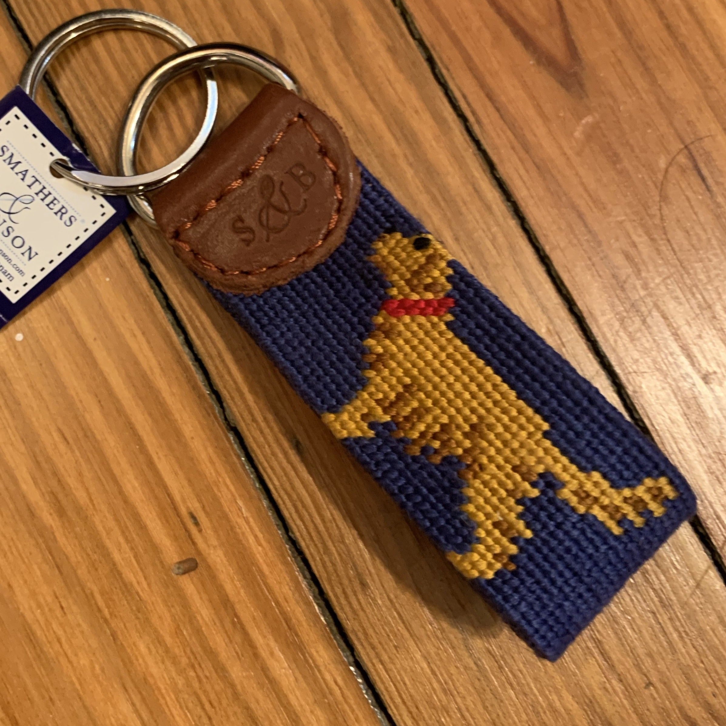 Golden Retriever dog Smathers and Branson key chain