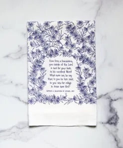 Hymnal towel in indigo floral print