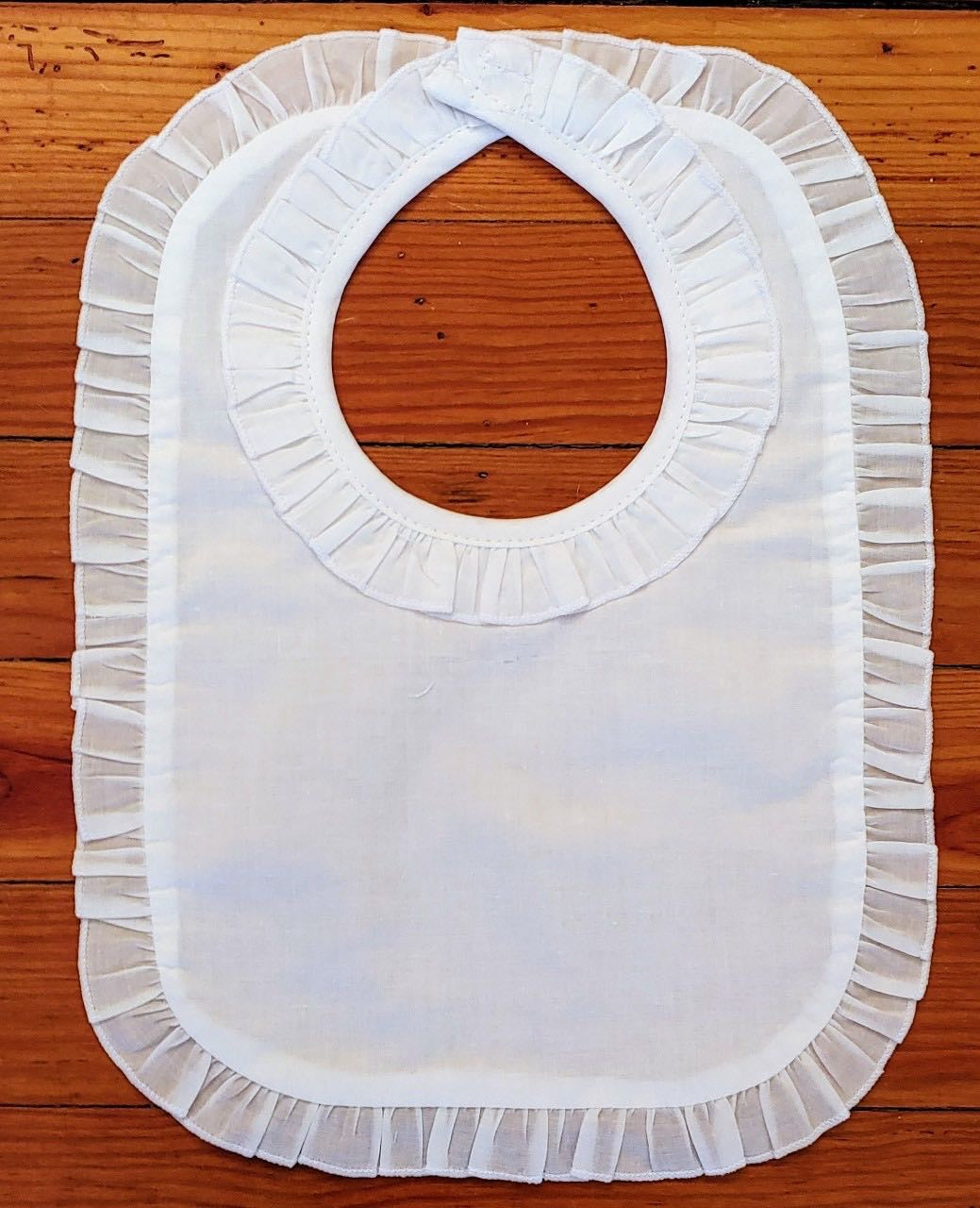 Cotton Baby Bib with Ruffle (may be monogrammed)