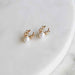 Post Pearl Charm Earrings - Antlers with center pearl