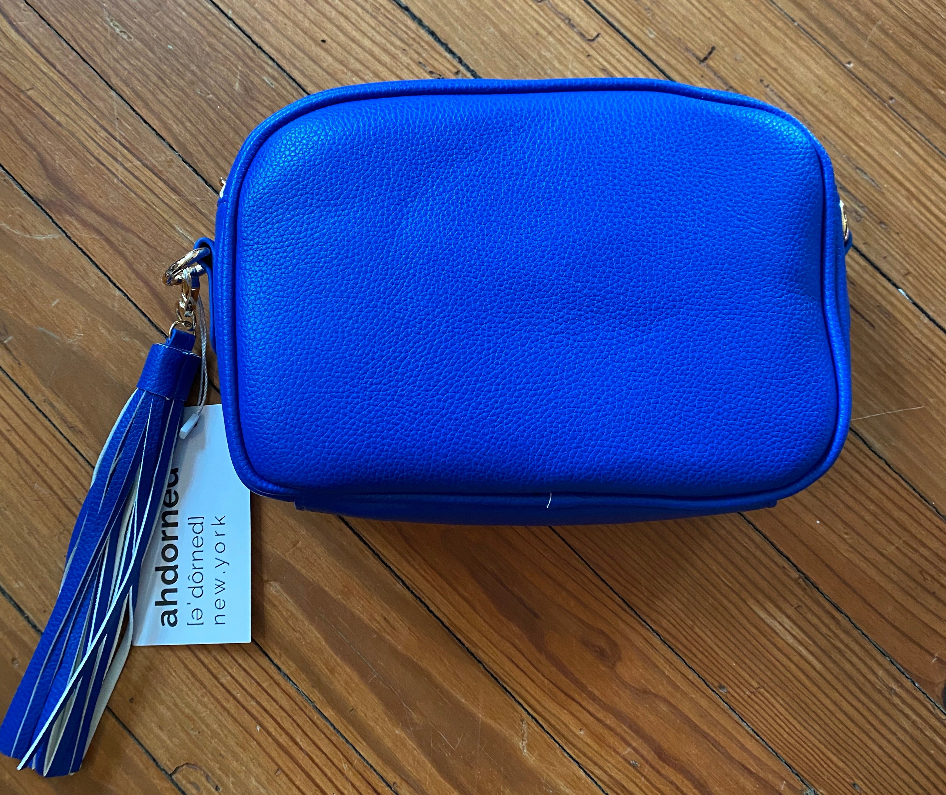 Ahdorned Crossbody Bag With Tassell - Bright Blue