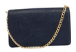 ahdorned navy blue flap bag