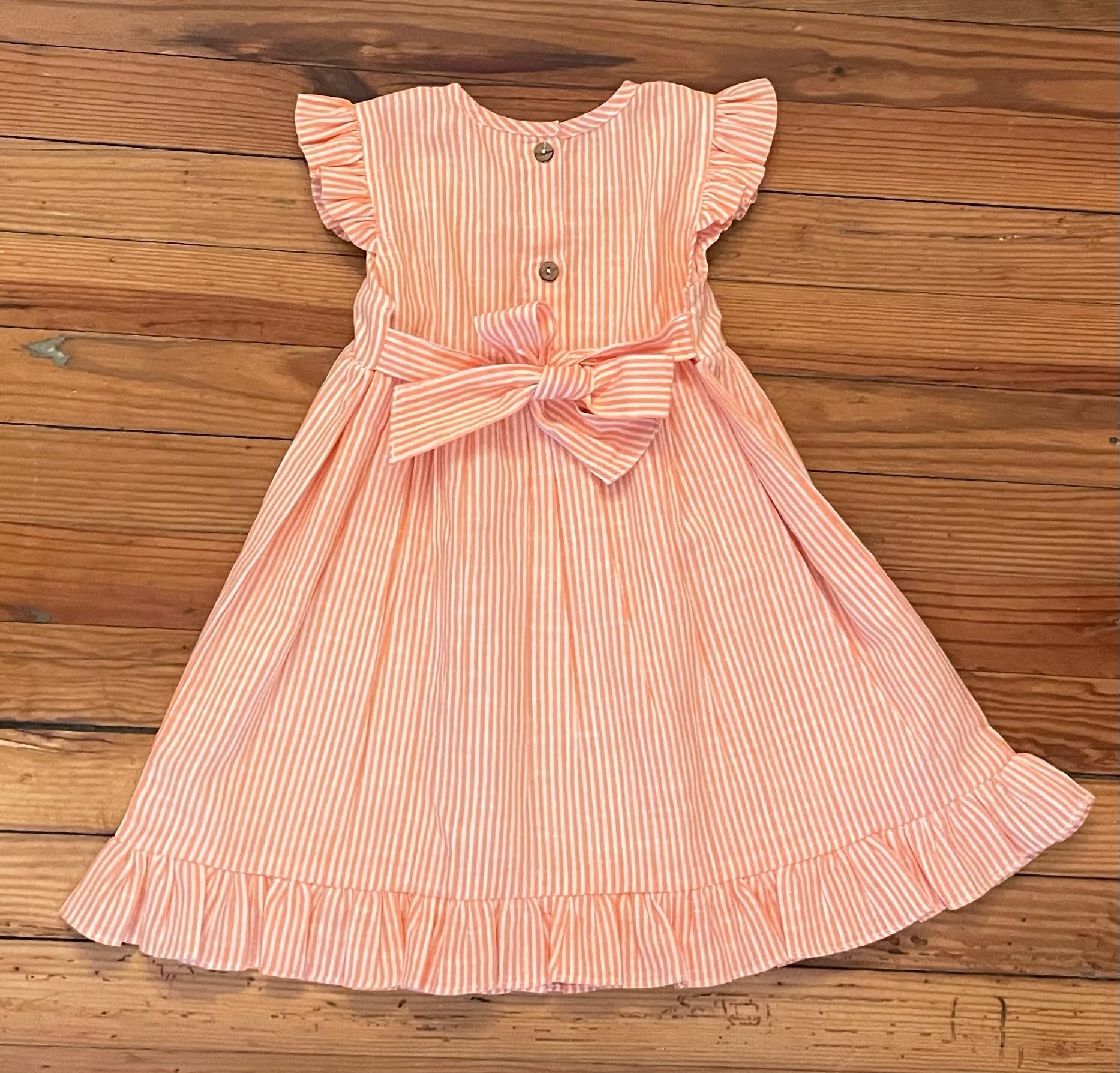 Baby Scalloped Sleeve & Ruffled Hem Dress