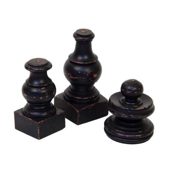 Black Wooden Display Bases for Round Top Collection