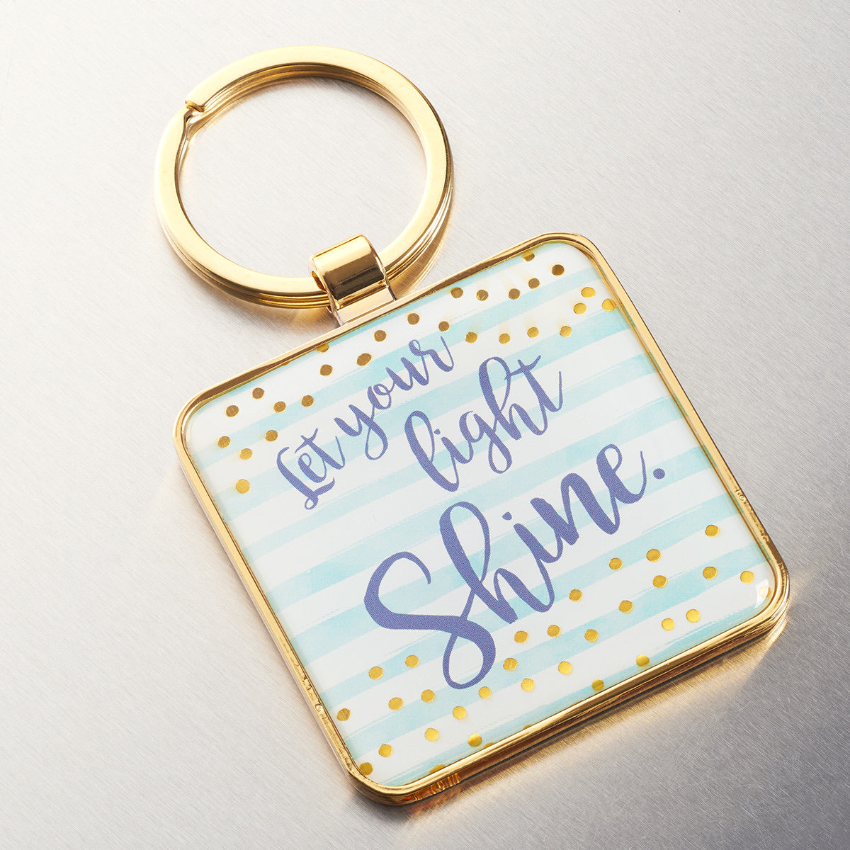 Square Key Ring - Let Your Light Shine