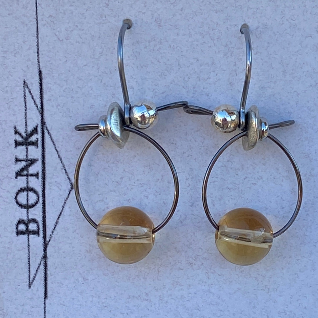 Handmade Faceted Glass Earrings (B101)