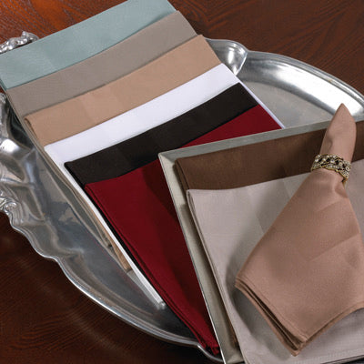 Satin Banded Napkin in Cranberry