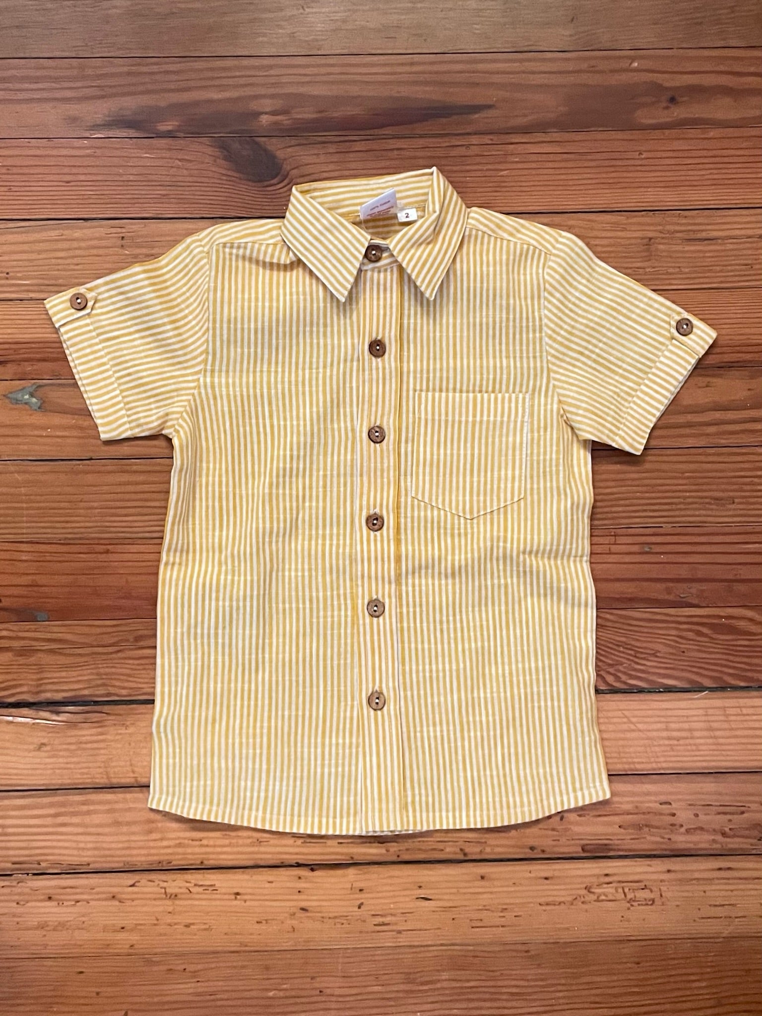 Toddler Boys Short Sleeve Collared Shirt