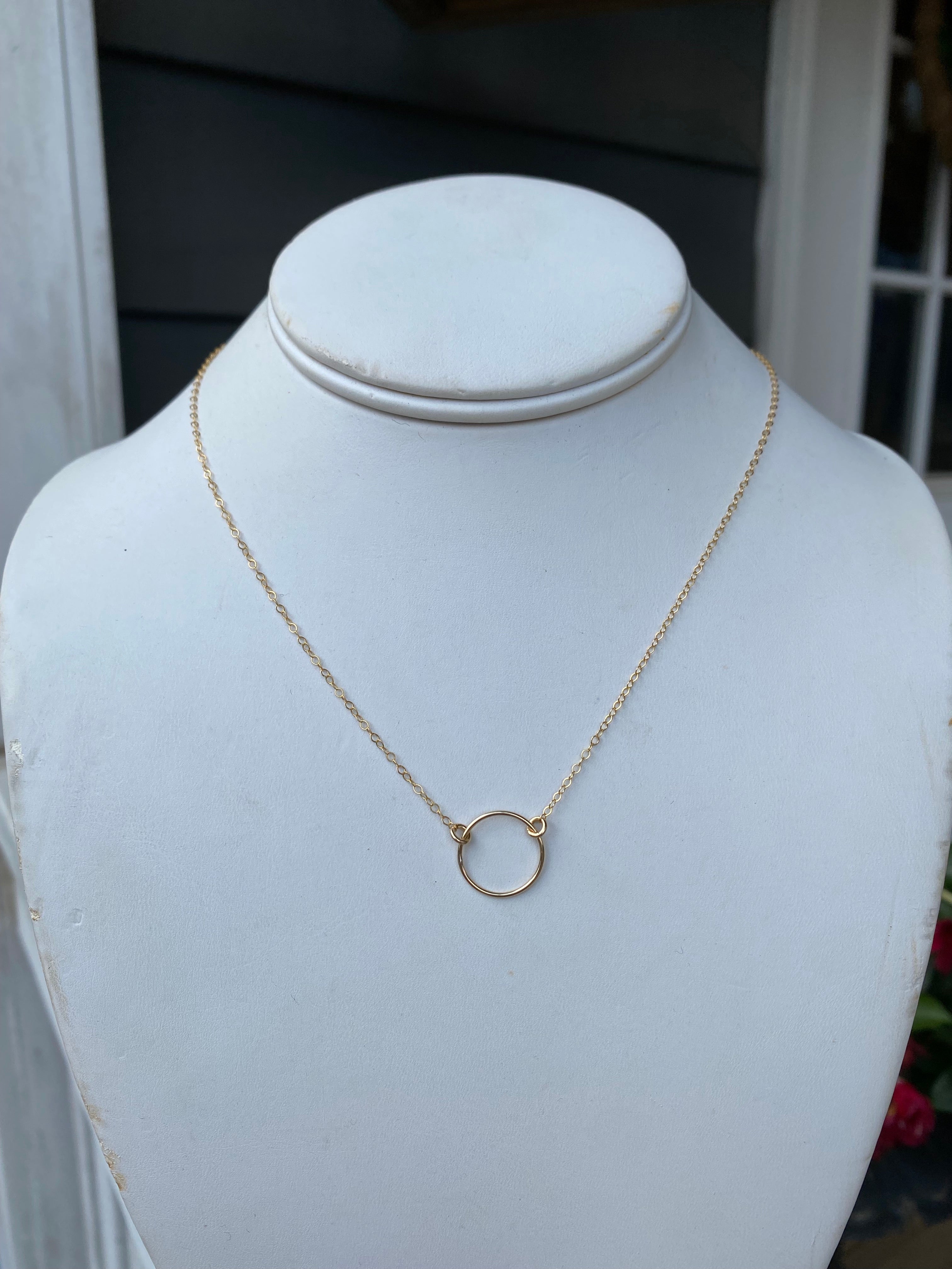 Dainty Gold Necklace w/ Hoop