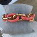 Gold and Coral Chunky Chain link Bracelet
