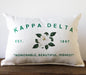 Kappa Delta Pillow Est. 1897 Honorable, Beautiful, Highest