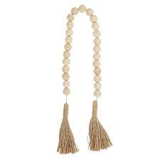 Wooden Decorating Beads with Jute Tassle