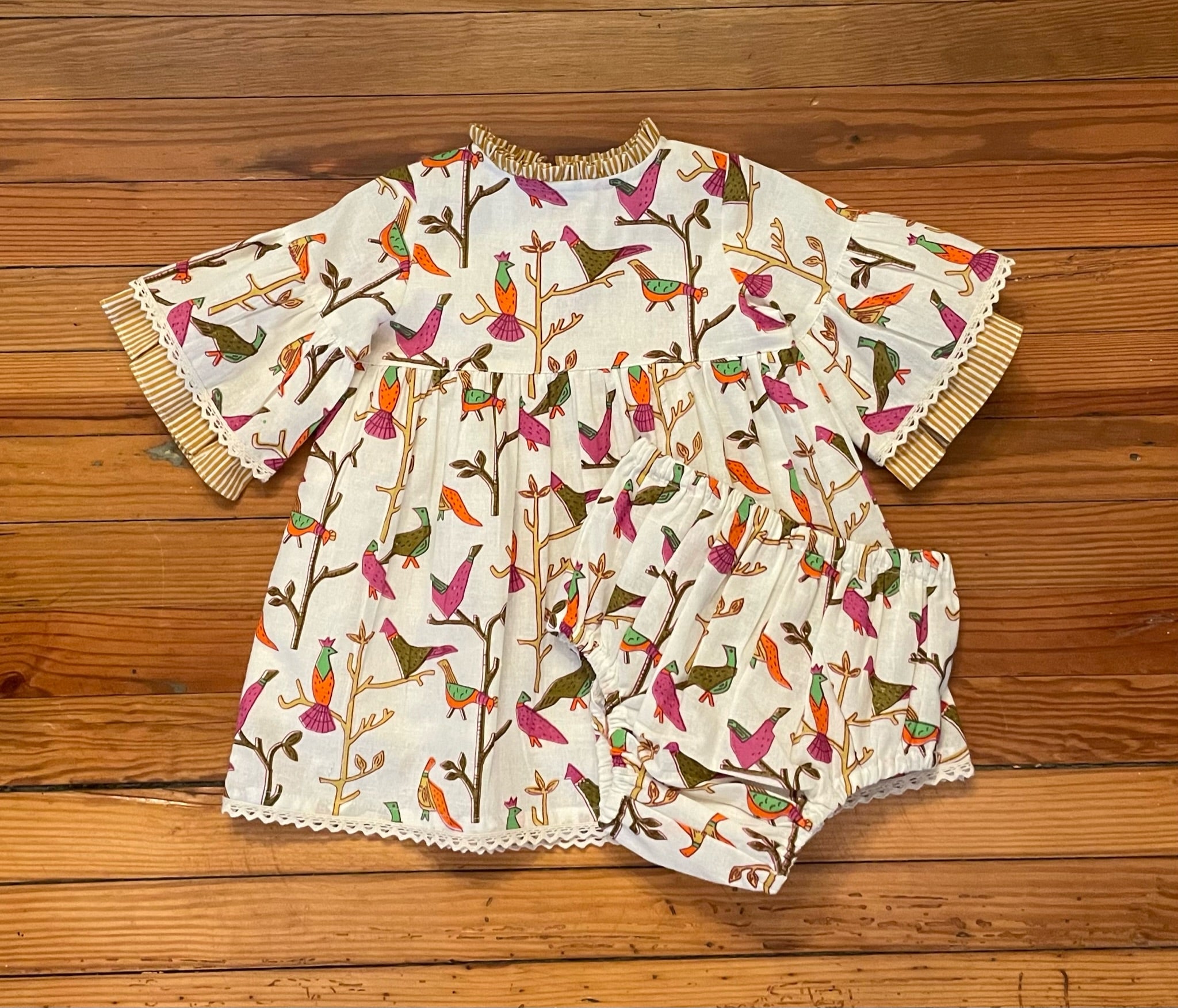 Baby Flutter Sleeve Dress with Diaper Cover