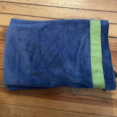 Velour Pillow Case - Royal blue and lime green trim