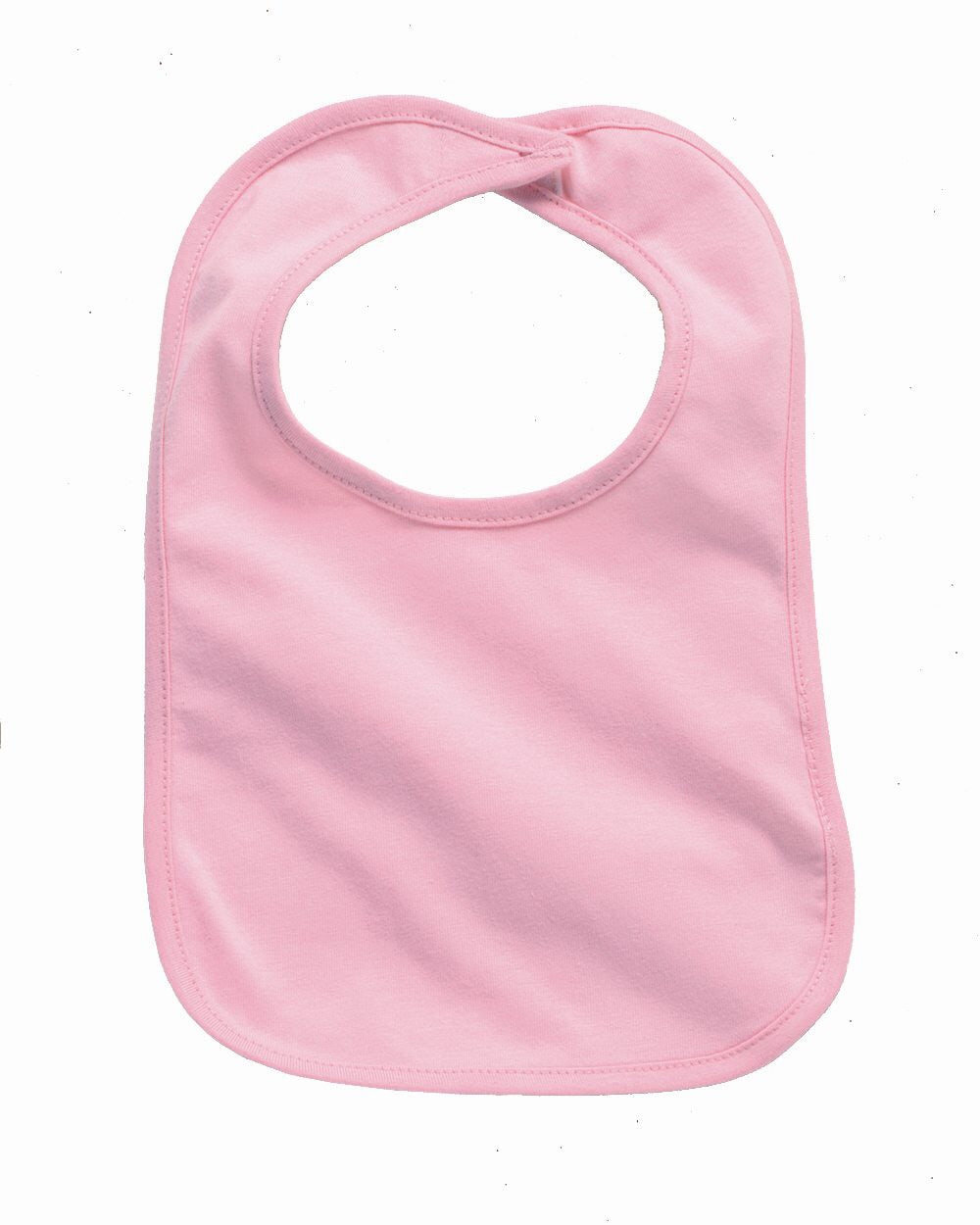 Soft cotton bib trimmed in white with velcro closure.  Great for monogramming ($6 additional fee).