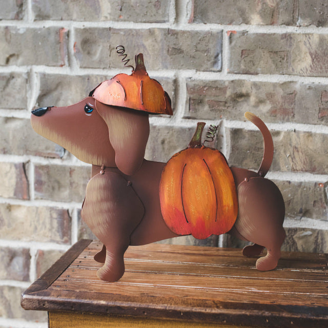 Round Top Collection dachshund dress up pumpkin fall 