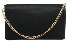 Ahdorned Large Flap Bag with Chain